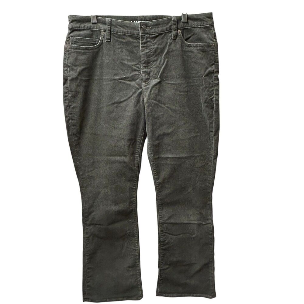 Lands' End Corduroy Pants Women's Size 14 Mid Rise Bootcut - Gray Stone